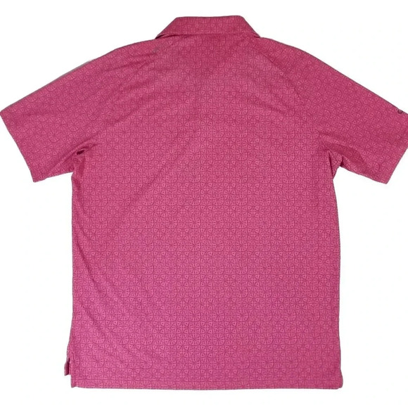 Callaway Opti-Dri "Sun Kissed Coral" Pink Circular Pattern Polo Golf Shirt Men L - Picture 5 of 5